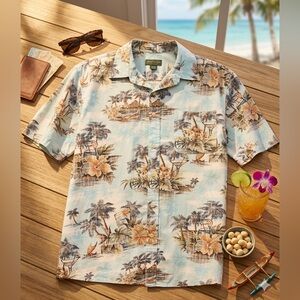 David Taylor Men’s XLT Hawaiian Shirt Short Sleeve, Margaritas, Beach, Floral